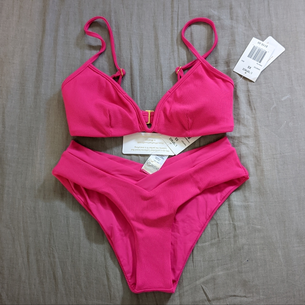 L*Space Helena Pratt Bikini Set Bougainvillea - Picture 2 of 10